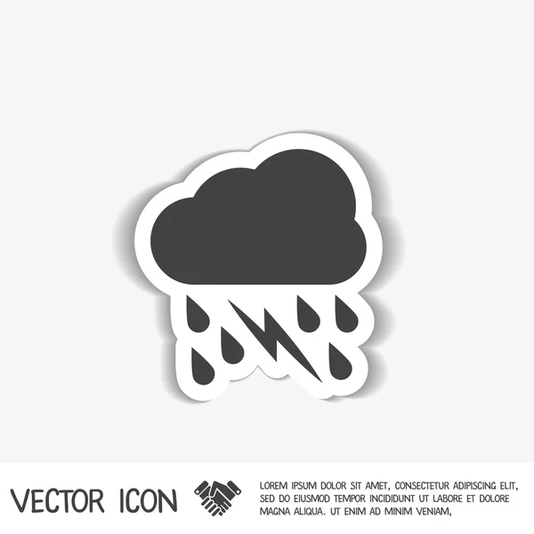 Nuage pluie éclair signe icône — Image vectorielle