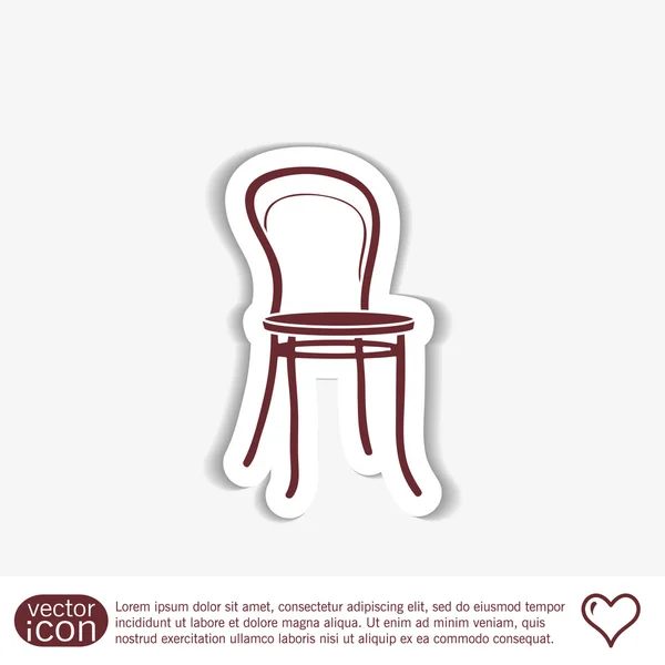 Icono de silla de muebles . — Vector de stock