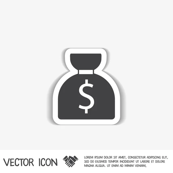 Sack of money button — 图库矢量图片