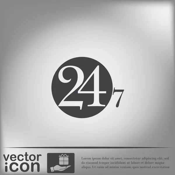 24 hours 7 days a week icon — Stock Vector