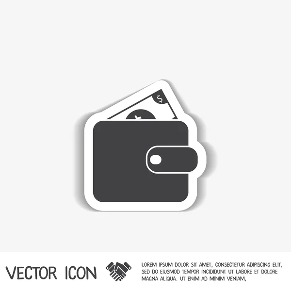 Monedero signo icono — Vector de stock