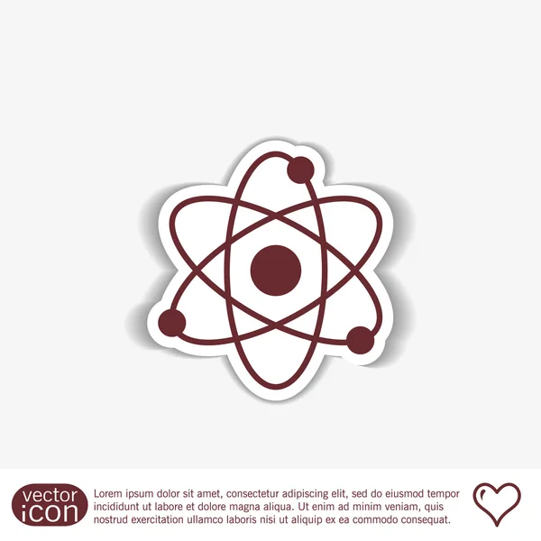 Átomo, icono del símbolo de la molécula — Vector de stock