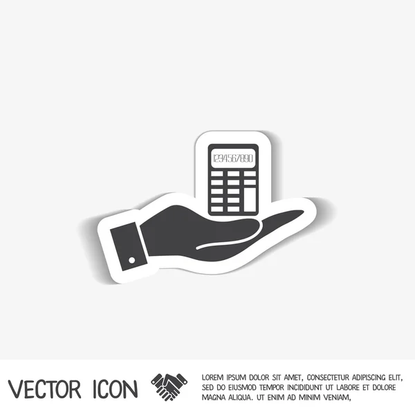 Calculadora de mão segurando — Vetor de Stock