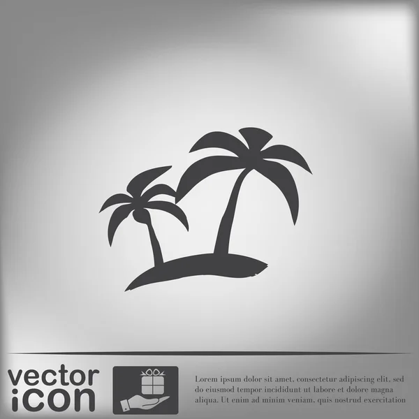 Остров с иконой пальмы — стоковый вектор