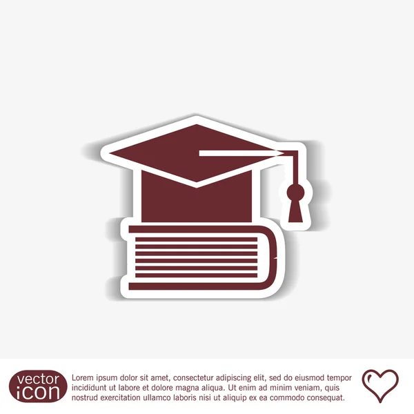 Graduate hat on book icon