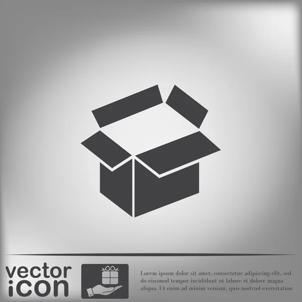 Caja de cartón abierta — Vector de stock