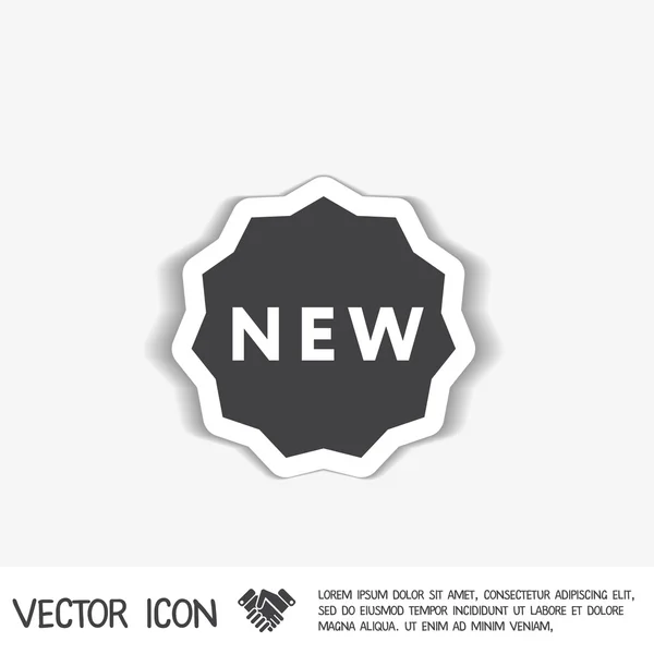 Etiqueta novo ícone — Vetor de Stock