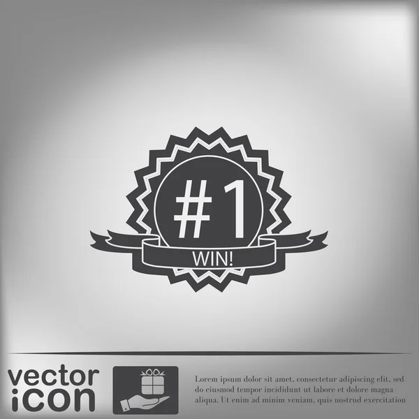 Primer lugar cinta roseta icono — Vector de stock