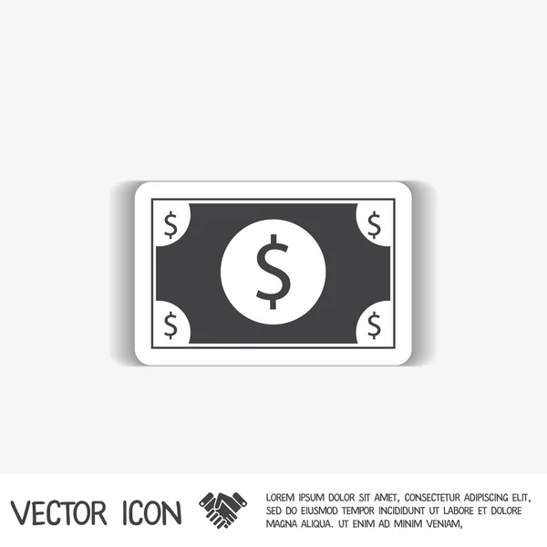 Billete de dólar. símbolo del dinero — Vector de stock