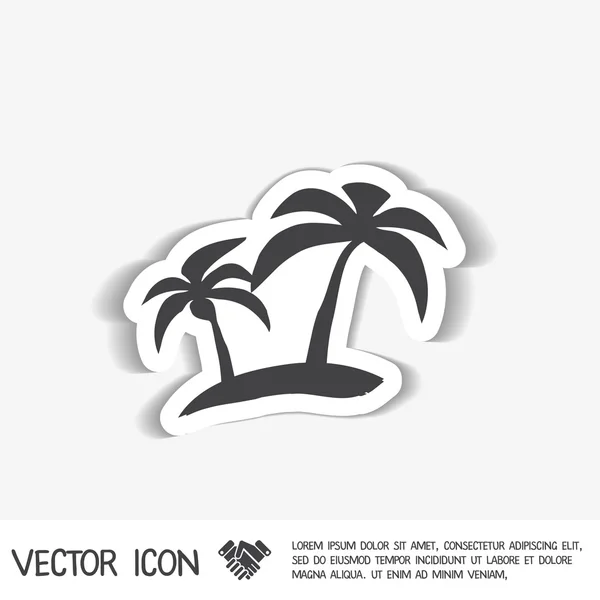 Symbol der Insel mit Palmen — Stockvektor