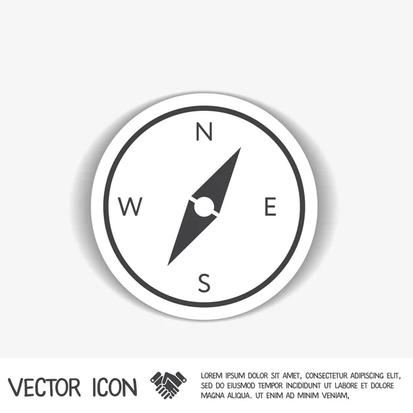 Compass, icon orienteering — Stock Vector