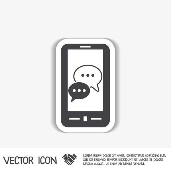 Smartphon, nuage de dialogue parlant — Image vectorielle