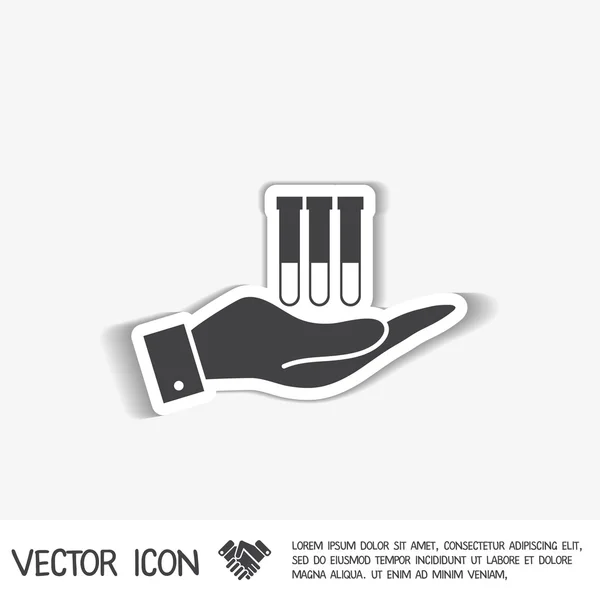 Hand bedrijf lamp of bekerglas. — Stockvector