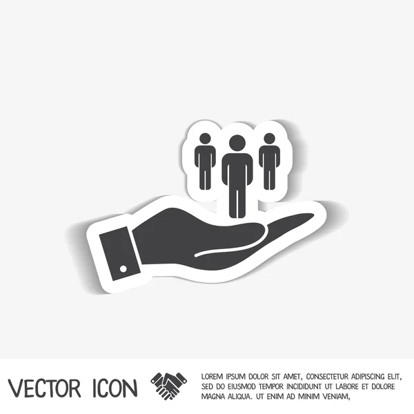 Hand holding silhouette of men — Stock Vector