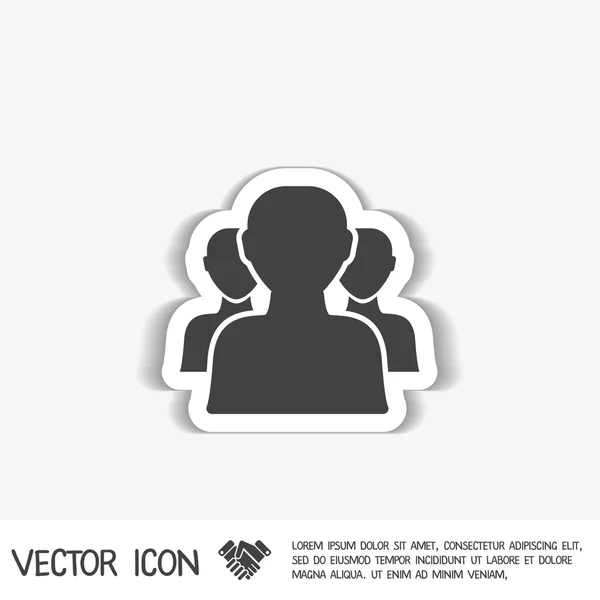 Silueta de hombres, redes sociales — Vector de stock