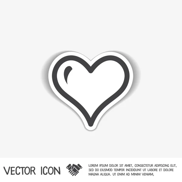 Signo del icono del corazón — Vector de stock