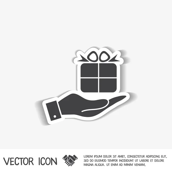 Main tenant cadeau de vacances — Image vectorielle