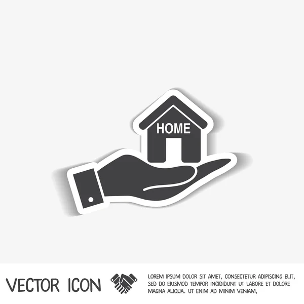 Mão segurando casa — Vetor de Stock