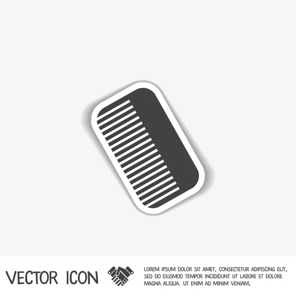 Peine barbería símbolo — Vector de stock