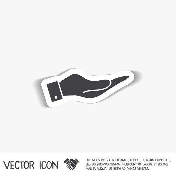 Mendicidad icono de mano — Vector de stock