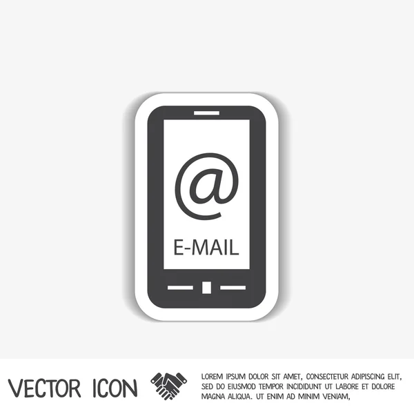 Smartphone avec symbole mail — Image vectorielle