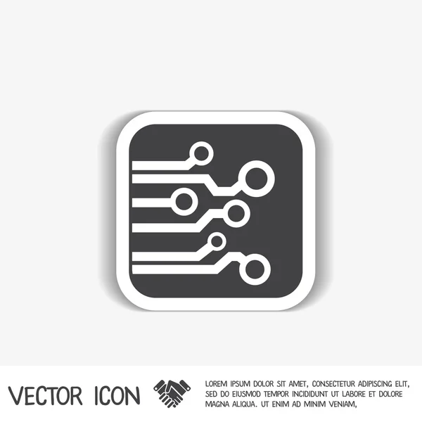 Placa de circuito sinal ícone — Vetor de Stock