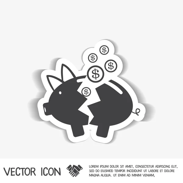 Ikona prasátka — Stockový vektor