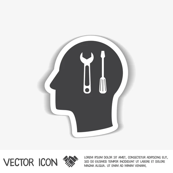 Icono cabeza pensar silhoutte — Vector de stock