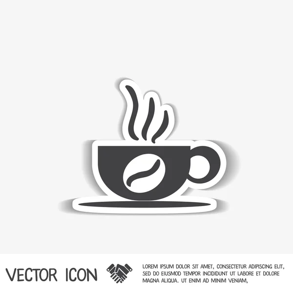 Xícara de café ou chá símbolo ícone — Vetor de Stock