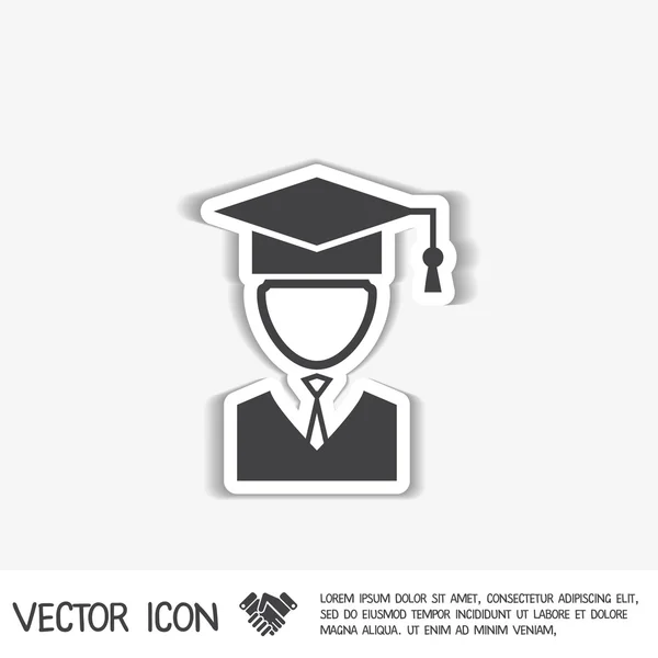 Sinal de avatar chapéu de graduação — Vetor de Stock