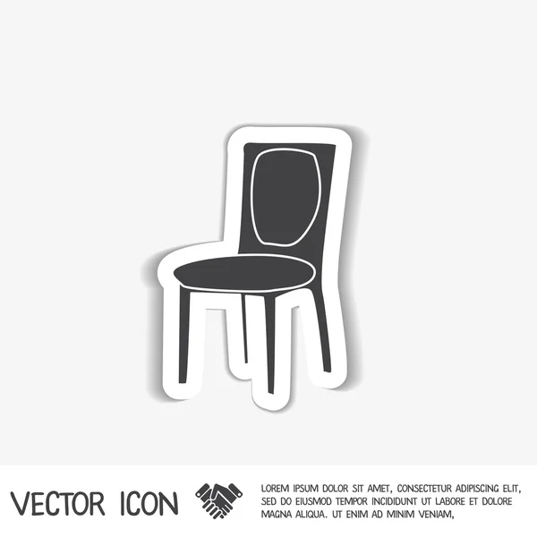Ícone de cadeira de mobiliário . — Vetor de Stock