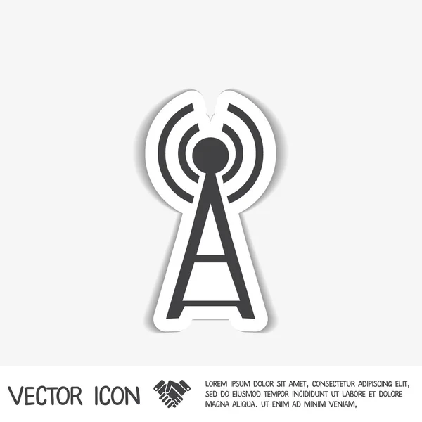 Torre wi-fi con antena — Vector de stock