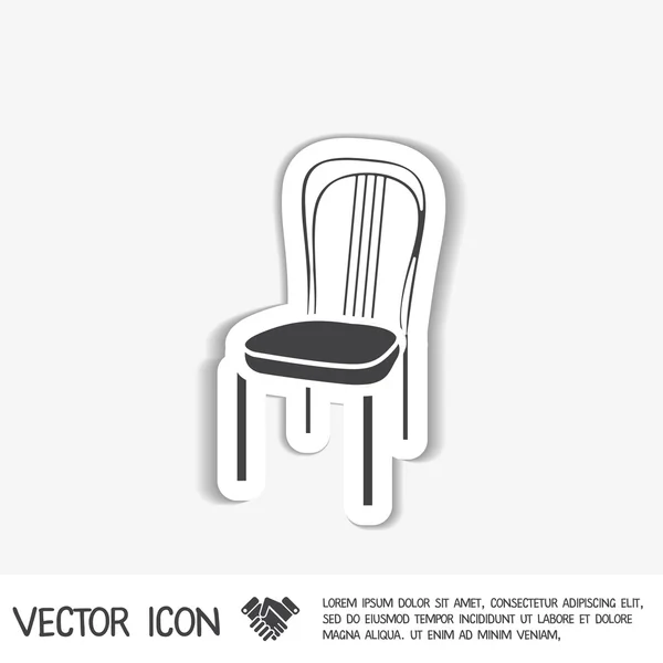 Ícone de cadeira de mobiliário . — Vetor de Stock