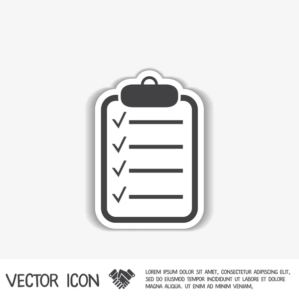 Icono de la lista de papel — Vector de stock