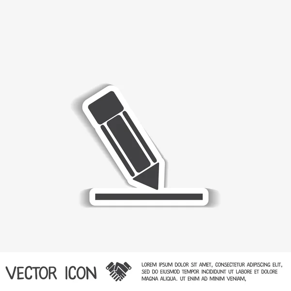 Pluma o lápiz con papel . — Vector de stock