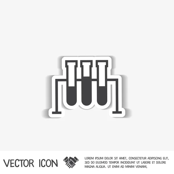 Frascos símbolo de química — Vetor de Stock