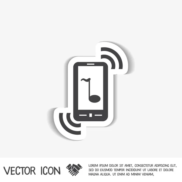 Smartphone with telephone handset — Stock Vector