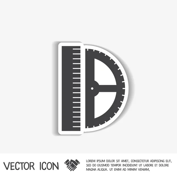 Regla de geometría y transportador . — Vector de stock