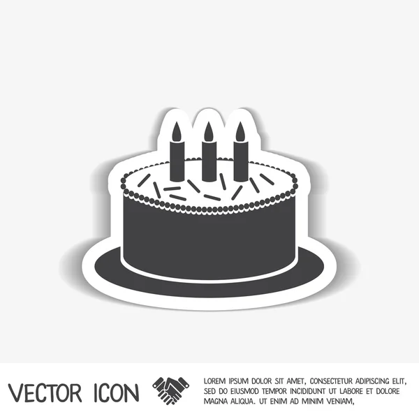 Icône gâteau d'anniversaire . — Image vectorielle