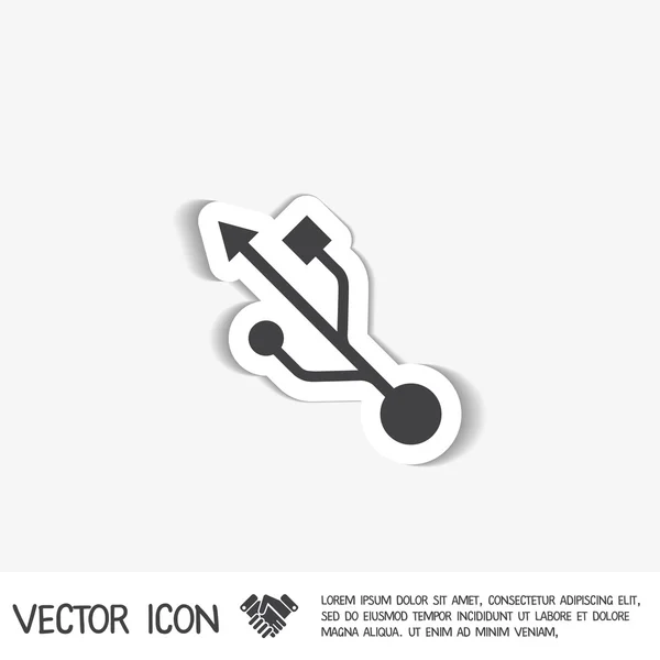 Icono USB. signo de ordenador — Vector de stock