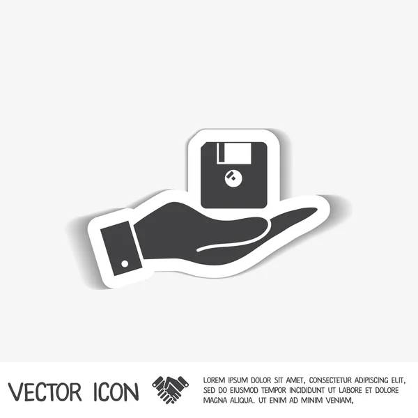 Main tenant la disquette — Image vectorielle