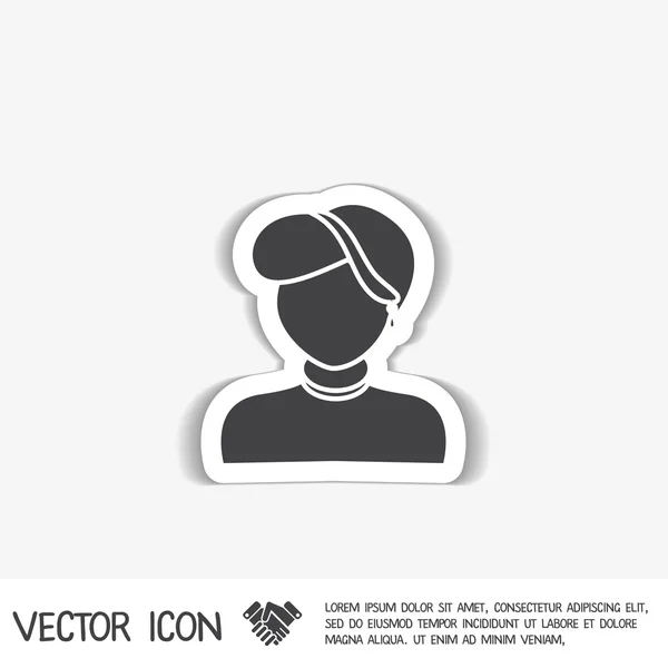 Avatar femenino símbolo — Vector de stock