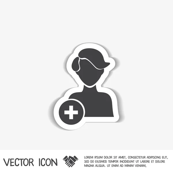Add friend avatar icon — Stock Vector