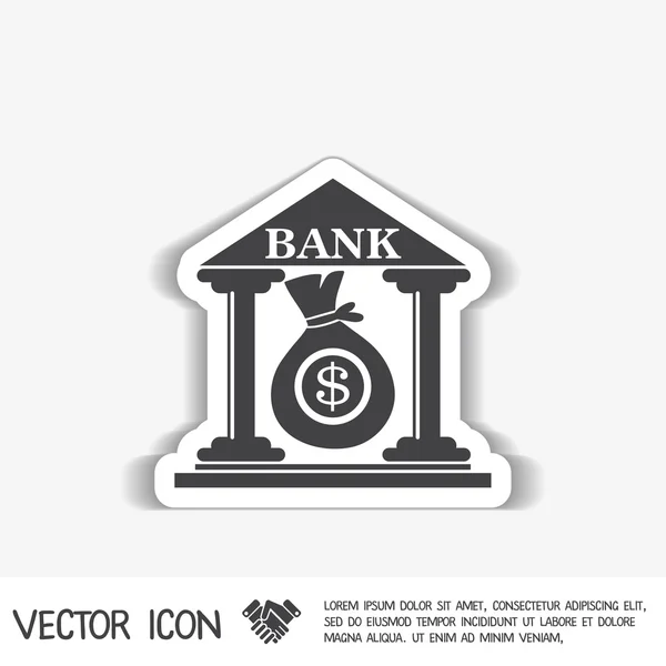 Icono del edificio del banco — Vector de stock