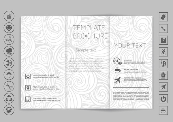 Tri-Fold Brochures mock up design.