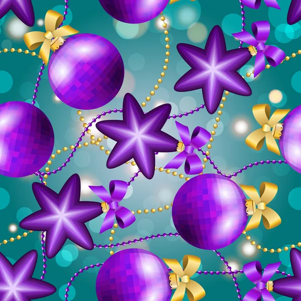 Christmas balls and stars pattern — Stock Vector