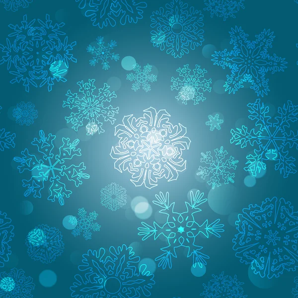 Modello di fiocchi di neve di Natale — Vettoriale Stock