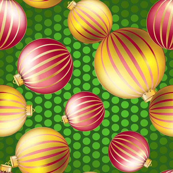 Patrón de Año Nuevo con bola de Navidad. Chispas y bokeh. Brillante y brillante — Vector de stock