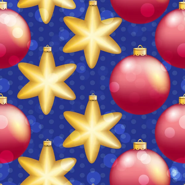 Yeni yıl Noel top desenle. Sparkles ve bokeh. Parlak ve parlak — Stok Vektör