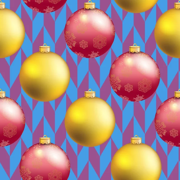 Patrón de Año Nuevo con bola de Navidad. Chispas y bokeh. Brillante y brillante — Archivo Imágenes Vectoriales